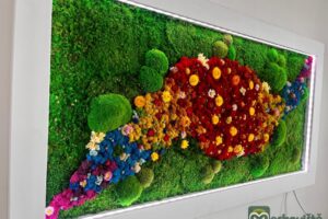 Mechový obraz s květinami ŘEKA 2 1