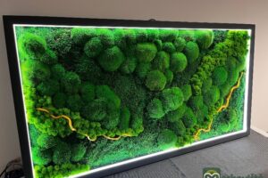 Mechový obraz LED osvětlení VLNY